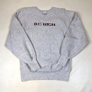 Vintage Boston College BC High School Champion Reverse Weave Gray Crewneck Large
